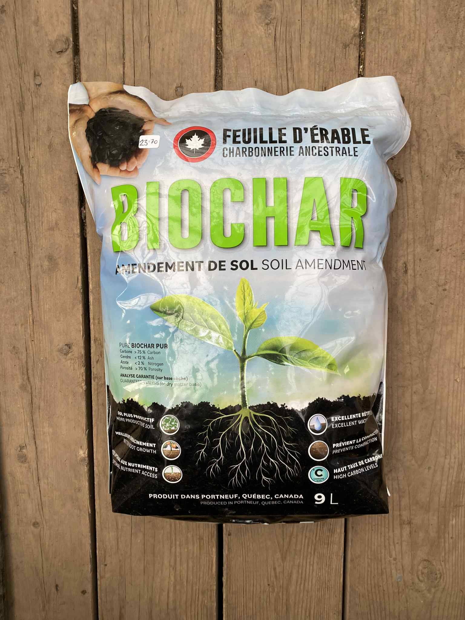 Sol Érable Biochar Feuille d’Érable – Amendement de sol naturel (9 L) – Les serres ...