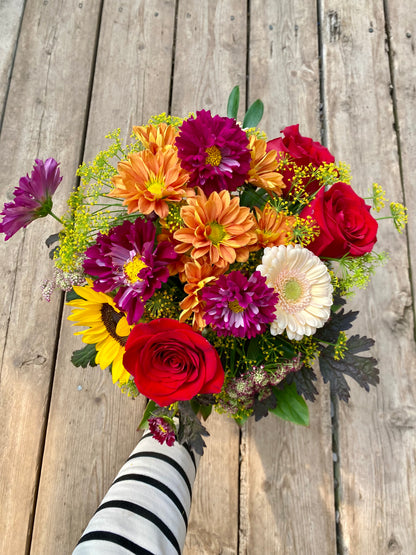 Bouquet champetre maguerite orange