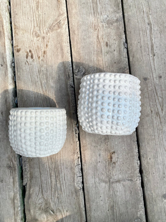 Cache-Pot Blanc Picot